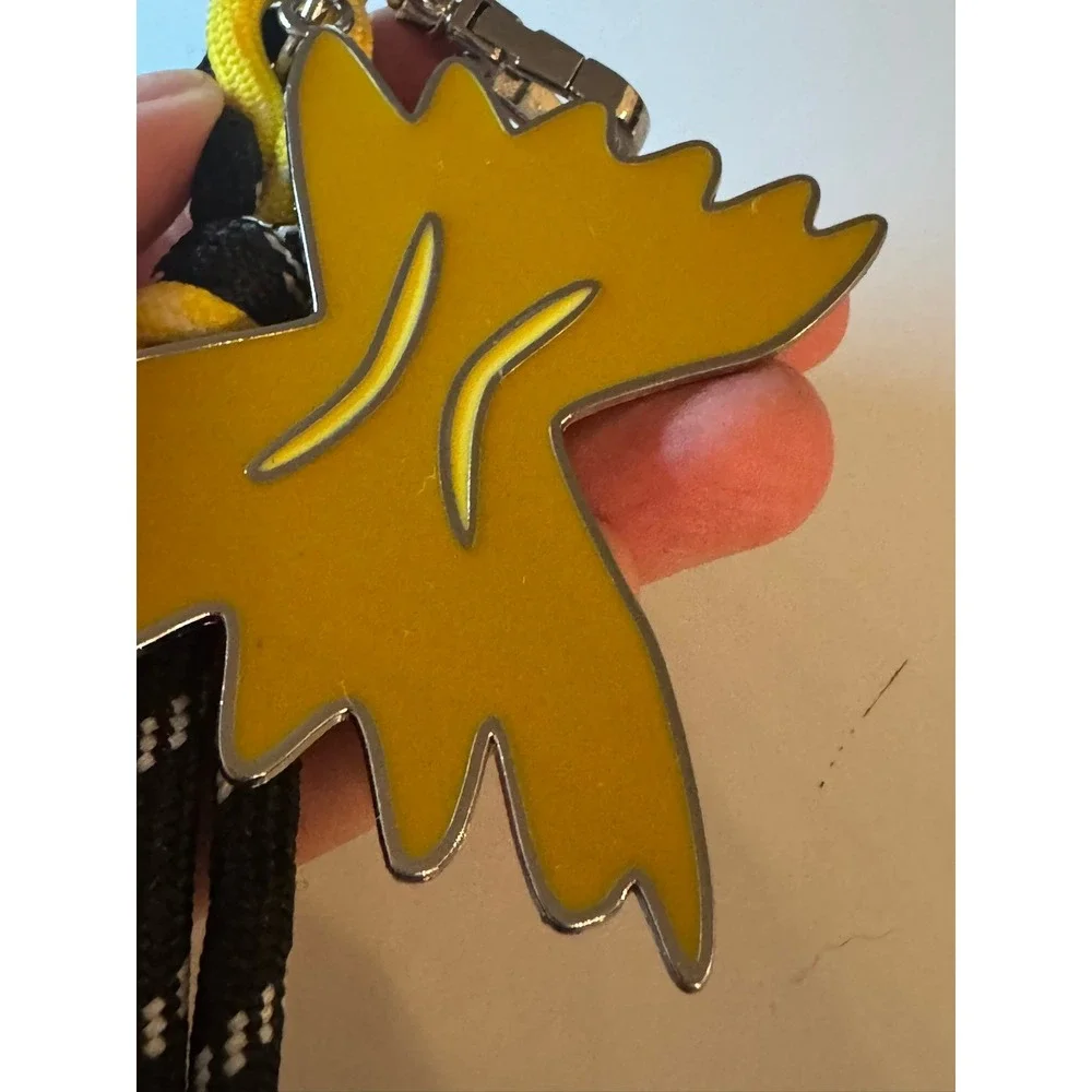 Yellow Farfalle Pasta Enamel Charm Keychain Paracord Tassel‎ Foodie Accessory